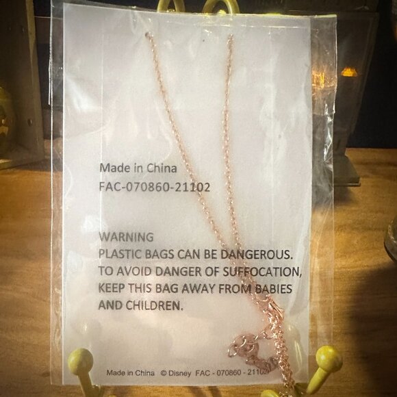 Disney Beauty and the Beast Rose Charm Necklace - Picture 3 of 3